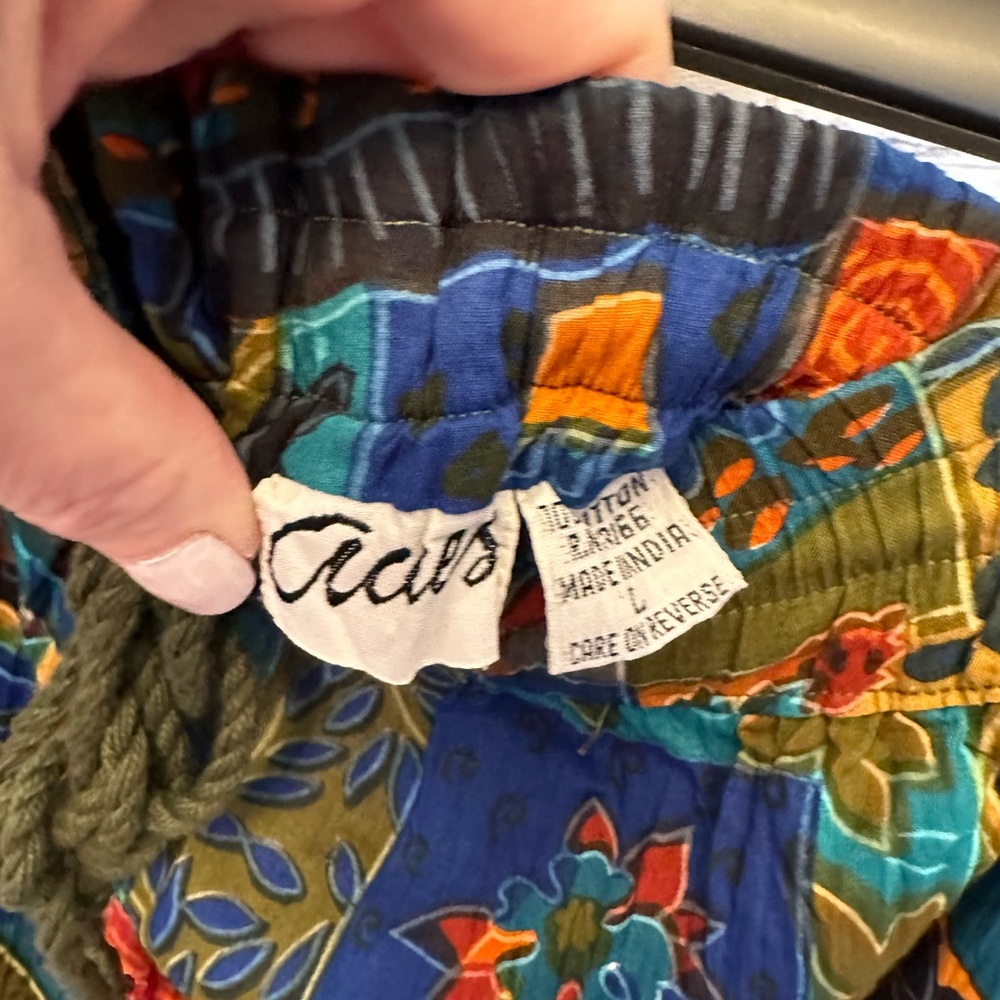 NWT Vintage! Access Tribal Print Crinkle Skirt multicolored size Large - Picture 9 of 12
